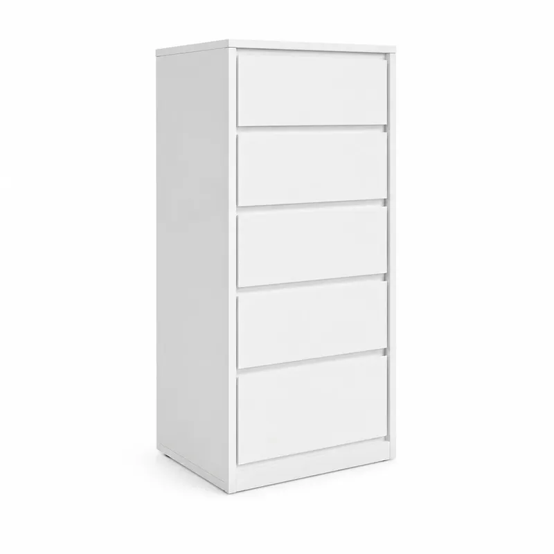 MD Verona All White 5 Drawer Lingeria Chest