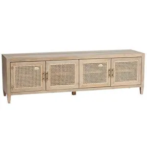 SH Pearl Habour Solid Timber Rattan 4 Door Entertainment Unit thumbnail 1