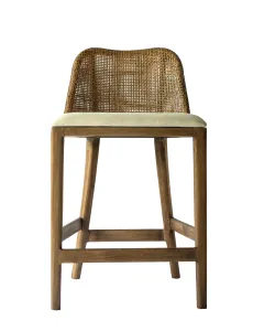 CR Tampa Timber Framed Rattan Back Fabric Seat Counter Stool thumbnail 9