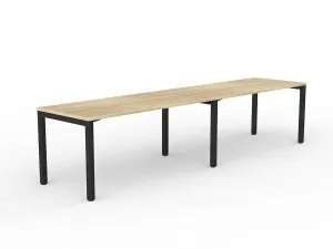 OL Axis 2-User Single Sided Desk – Oak Top Black Frame thumbnail 2