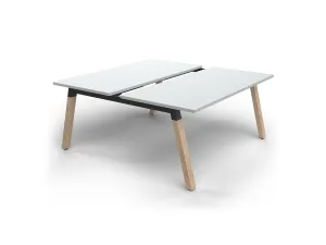 OL Plantation Melamine Top Timber Leg 2 Users Double Sided Desk thumbnail 9