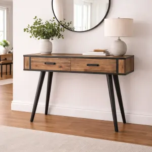 MF Rio Recycled Timber Metal Legs 2 Drawer Hall Table thumbnail 2