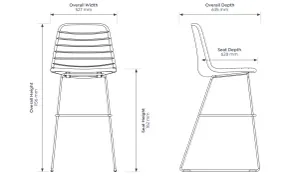 OL Sofia PU Leather Upholstered Sled Base Bar Stool thumbnail 2