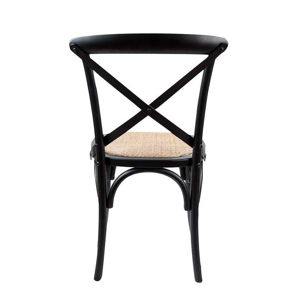 VI Cafe Timber Framed Ratan Seat Dining Chair