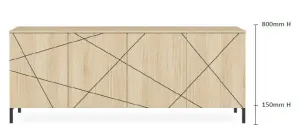 DD Axis 4 Door Credenza Buffet thumbnail 2