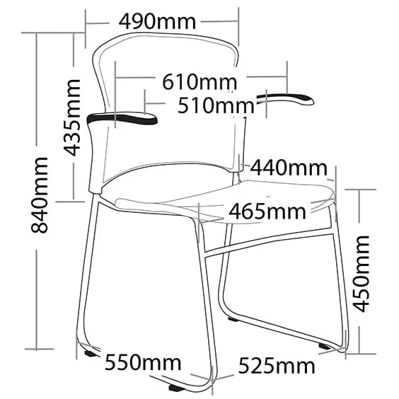 ST Focus Multi Purpose Stackable Hospitality Chair with Arm