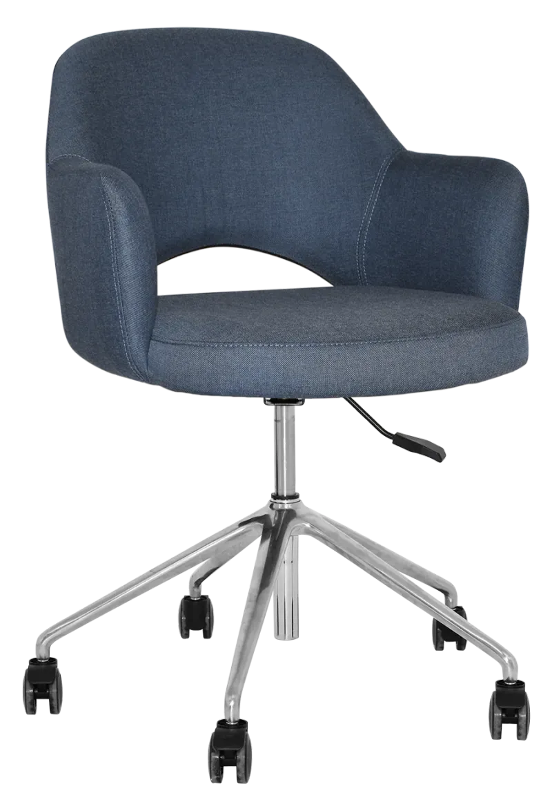 EZ ARM CHAIR ALBURY CASTOR V2 POLISHED ALUM