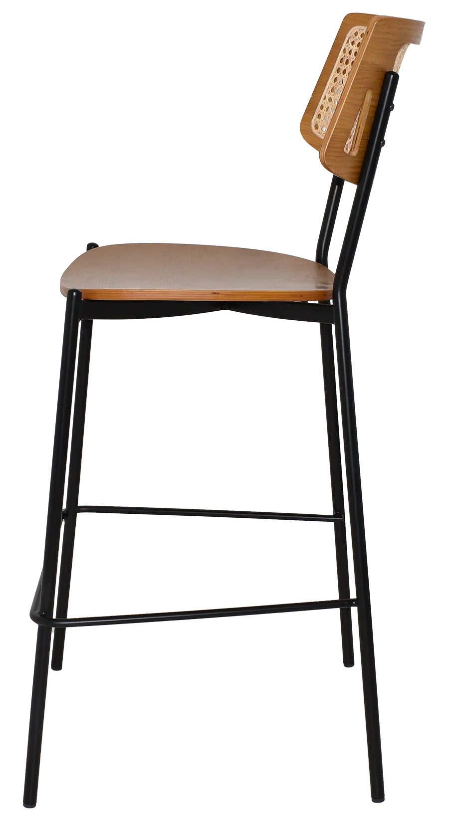 EZ Texas Metal Leg Rattan Back Barstool - Light Oak