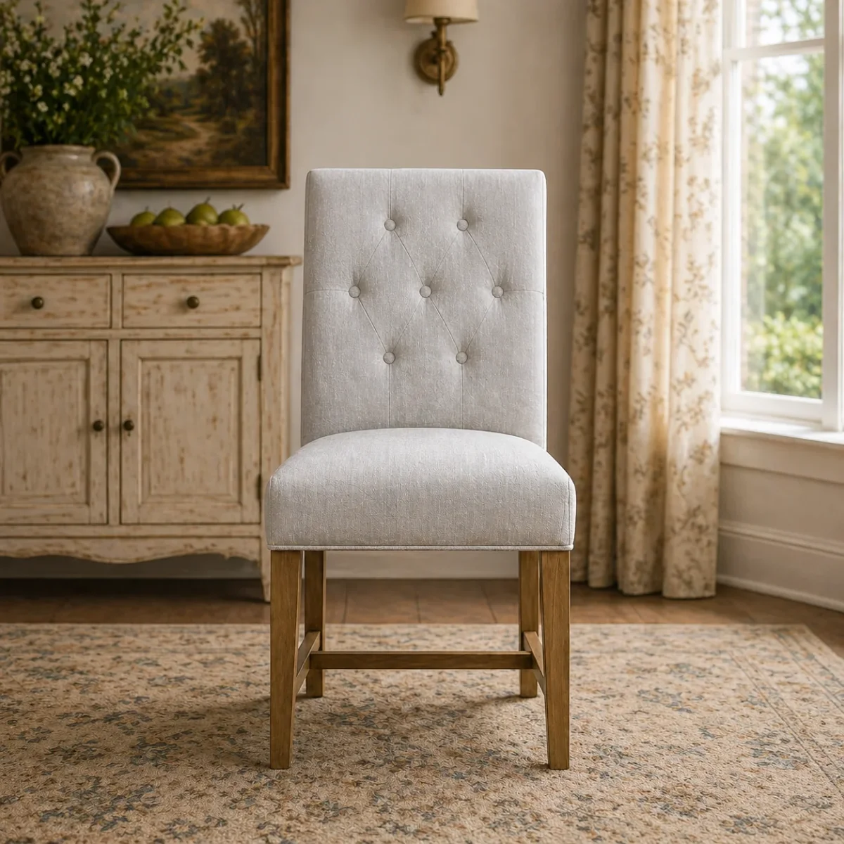 MF Diego Fabric Upholstered Timber Leg Dining Chair