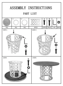 DA Lattice Solid Timber Round Dining Table thumbnail 4