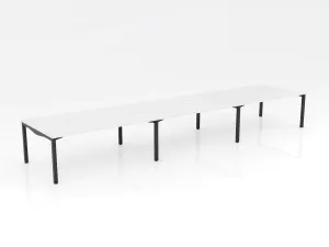 OL Axis Stretch 6 Person Double Sided Desk – White Top Black Frame thumbnail 2