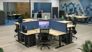 OL Studio Deskmount Screen for Agile Individual Desk – Breath Fabric Black Frame thumbnail 2