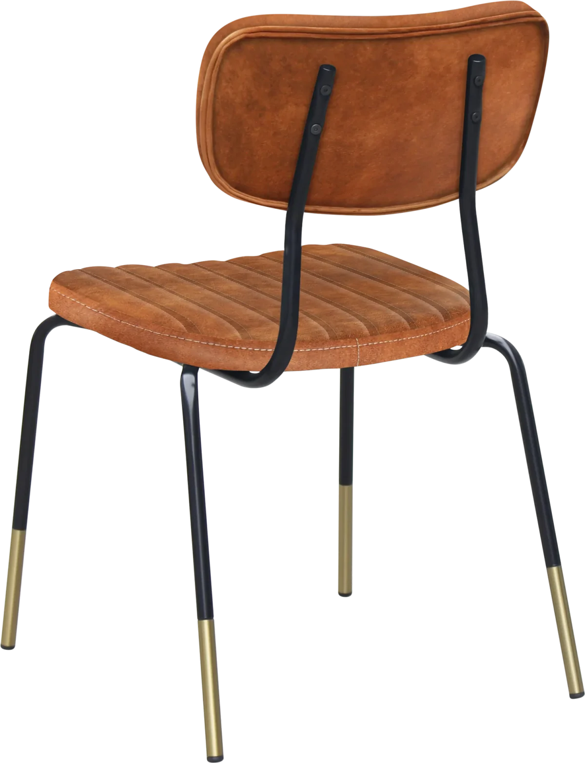 FL Tiramisu Velvet Upholstered Black Leg Brass Tip Hospitality Function Chair