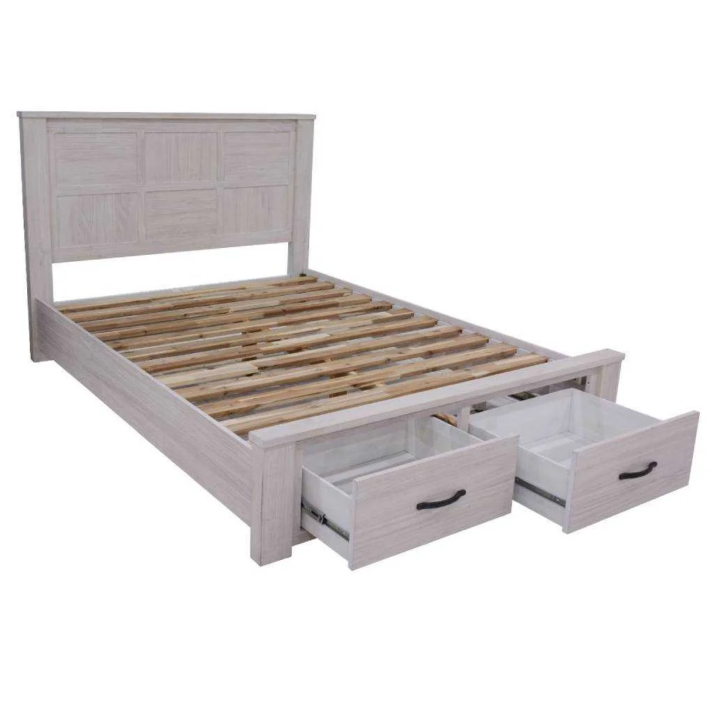 VI Florida Mountain Ash Timber Bed, Dresser, Mirror & Bedsides Kit
