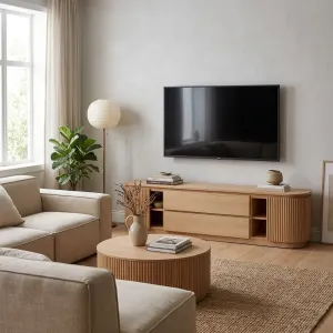 MD Spring Solid Timber 2 Door 2 Drawer TV Unit thumbnail 3
