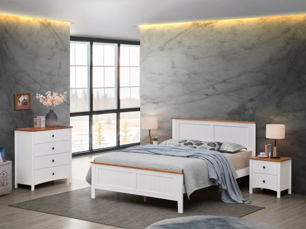 VI Courtney Solid Timber 4 Drawer Tallboy