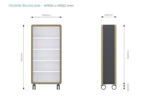OL Rover 5 Tier Bookshelf with Acoustic Pinnable Board thumbnail 4