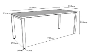 RL Deluxe Profile Steel Frame Melamine Top Table thumbnail 3