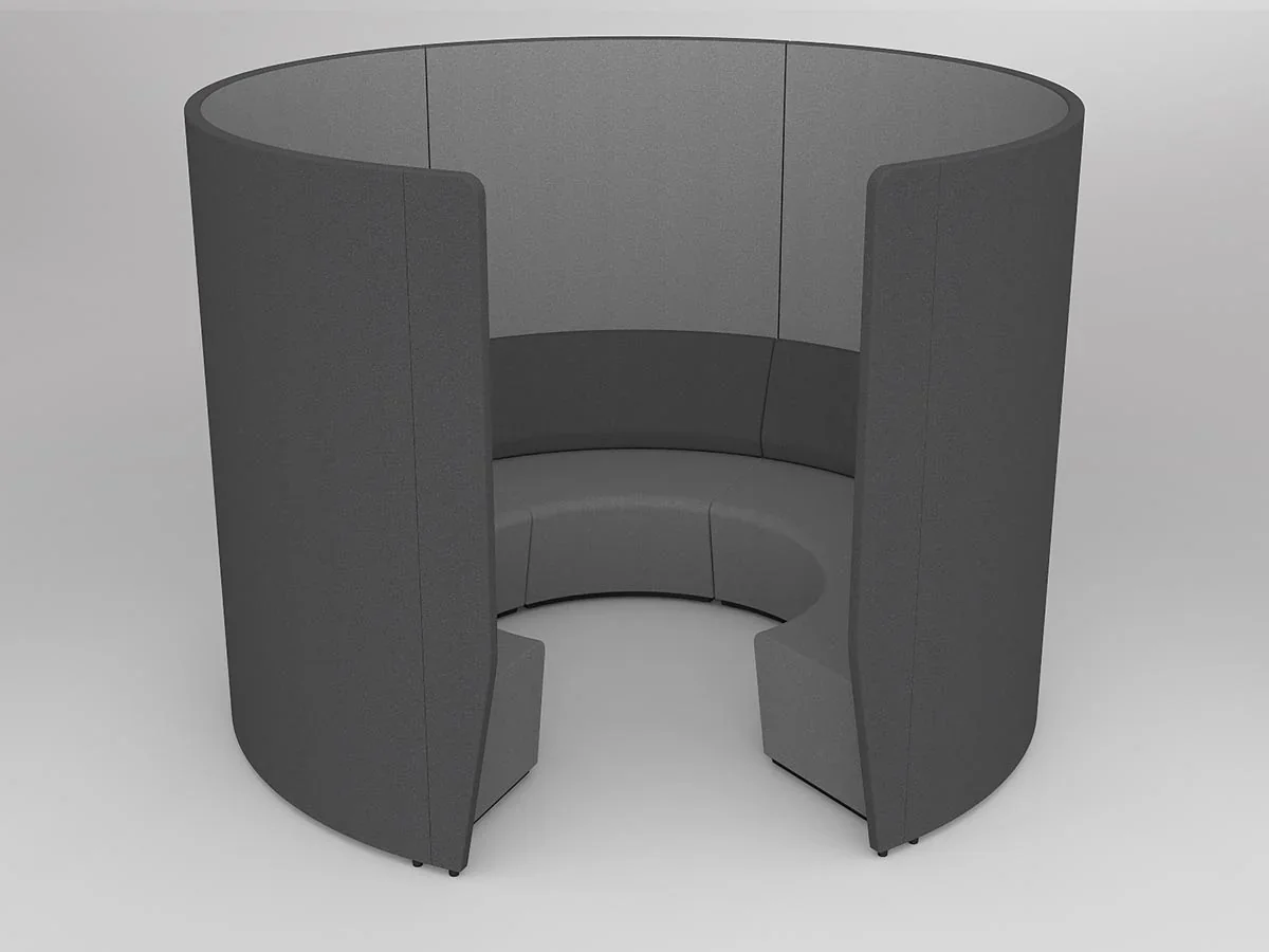 OL Motion Arc 5 Seater Reception Area Lounge with 2 Meter Privacy Wall