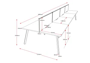 RL Eternity Double Sided Workstation with Black Eco Panel Screen thumbnail 6