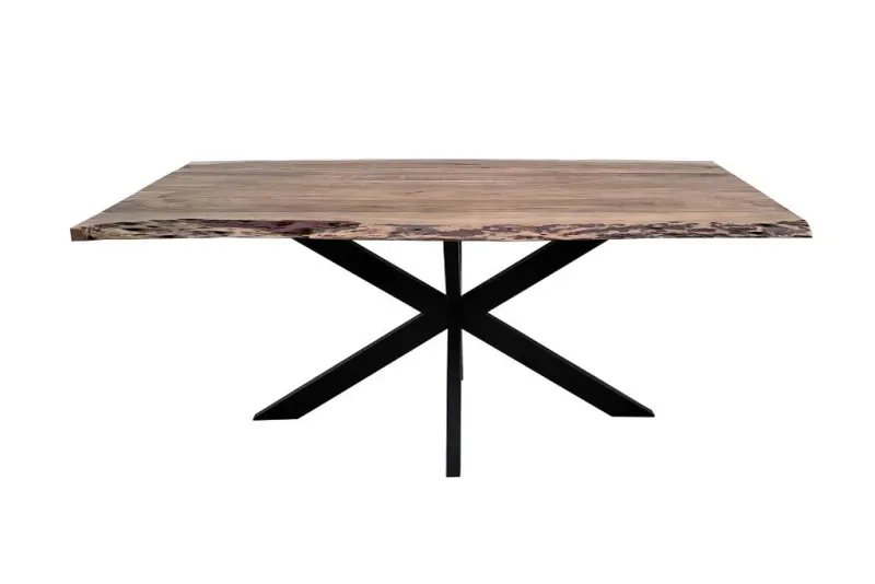 VI Elba Solid Timber Top with Metal Base Dining Table