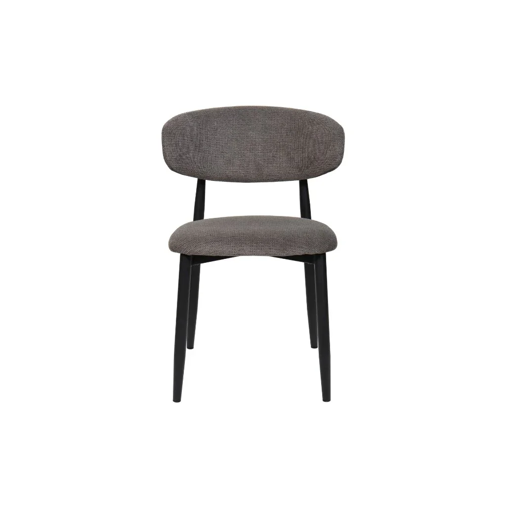VI Louis Fabric Upholstered Metal Leg Dining Chair