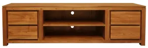 CT Amsterdam Solid Mahogany Timber 4 Drawer Entertainment Unit thumbnail 1