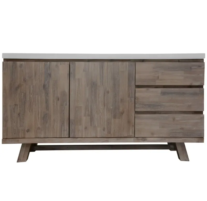 VI Liberty Concrete Top Solid Timber 2 Door 3 Drawer Buffet