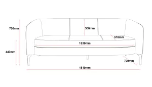 RL Liso PU Leather Upholstered 3 Seater Breakout Sofa thumbnail 4