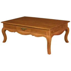 CT French Provincial Solid Timber 2 Drawer Coffee Table thumbnail 2