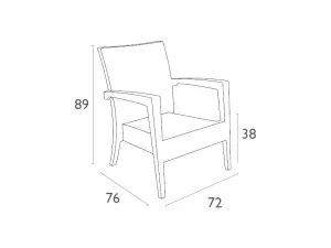 FL Miami Tequila Hospitality Outdoor Lounge Armchair thumbnail 3