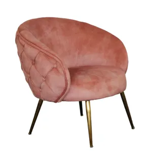 BT York Accent Chair - Diamond Tufted, Blush, Gold & Floral Deluxe Velvet thumbnail 1