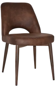 EZ Albury Walnut Colour Metal Leg Upholstered Hospitality Dining Chair thumbnail 3