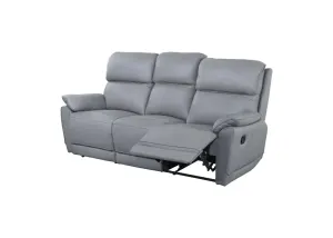 VI York Leather Upholstered 3 Seater Recliner Lounge thumbnail 3