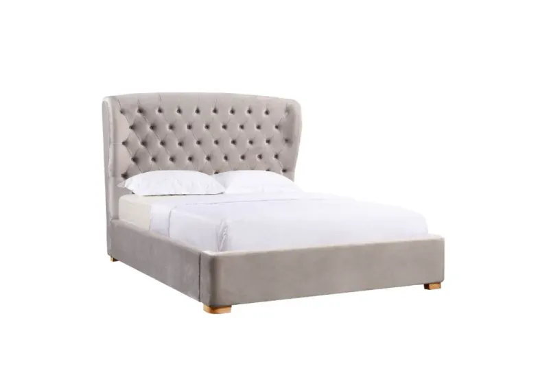 VI Rene Fabric Upholstered Tufted Buttoned Bed Frame - Double