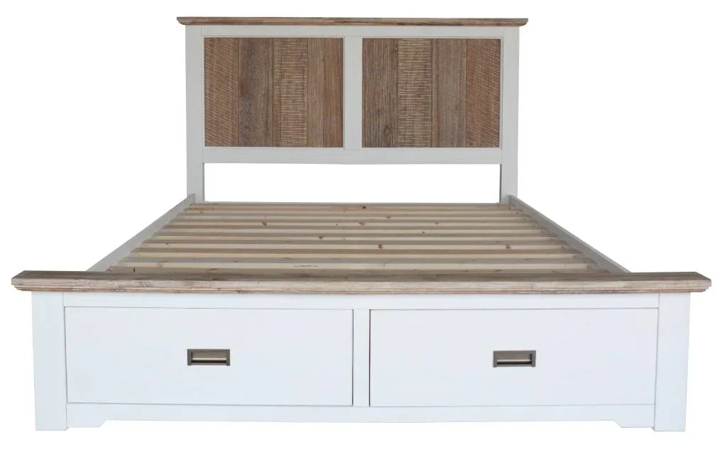 VI Folkestone Solid Timber Storage Bed, Dresser & Bedsides Set