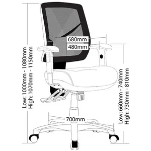 ST Chelsea Mesh High Back Task Chair with Arms thumbnail 2