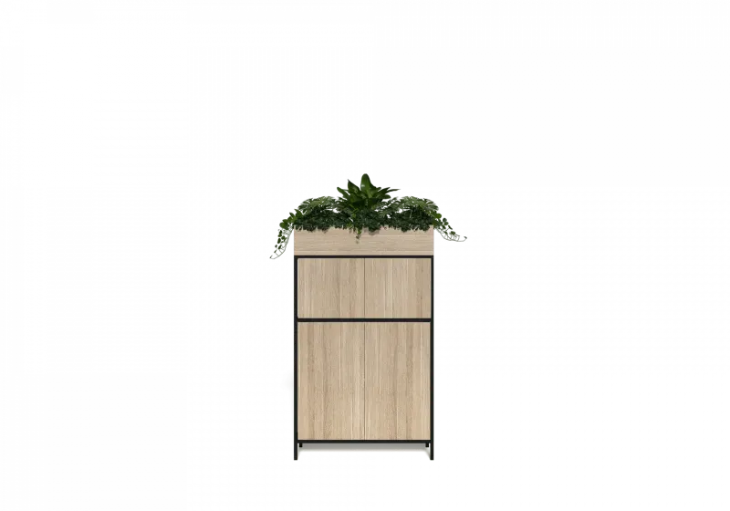 OL Rhodes 4 Door 1 Bay Credenza with Planter Box On Top