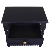 DA Polo 1 Drawer Black Bedside Table