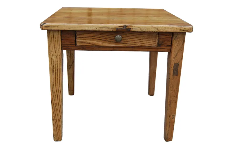 MF Honey Recycled Elm Timber 1 Drawer Side Table