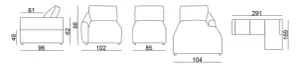 EL Massive 2 Seater and Chaise Sofa thumbnail 2