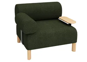 DD Cailloux Fabric Single Seater Breakout Sofa with 1 Armrest & 1 Side Table thumbnail 1