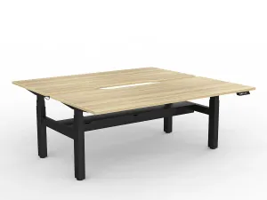 OL Agile Motion+ Electric Height Adjustable Shared Desk – Oak Top Black Frame thumbnail 2