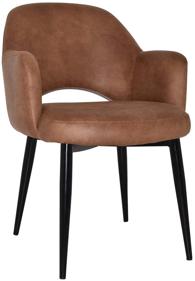 EZ Albury Black Metal Leg Upholstered Hospitality Dining Armchair