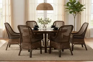 CR Albany Natural Rattan Dining Armchair thumbnail 2