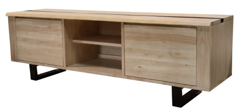 VI Dorian Solid Timber Metal Leg 2 Door 2 Niche Entertainment Unit