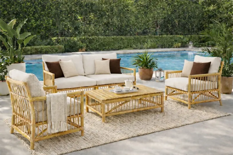 CR Kai 4 Piece Outdoor Lounge Set with Cushion