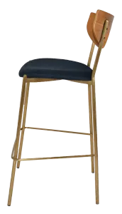 EZ STOOL MARCO BRASS - BLACK - UNUPHOLSTERED thumbnail 4