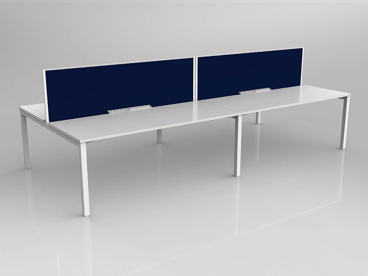 OL Axis 4 User Double Sided Workstation with Screen - Breathe Fabric