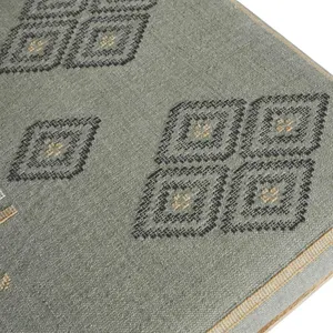SH Nobbin Timber Frame Fabric Upholstered Seat Ottoman - Ocean thumbnail 2
